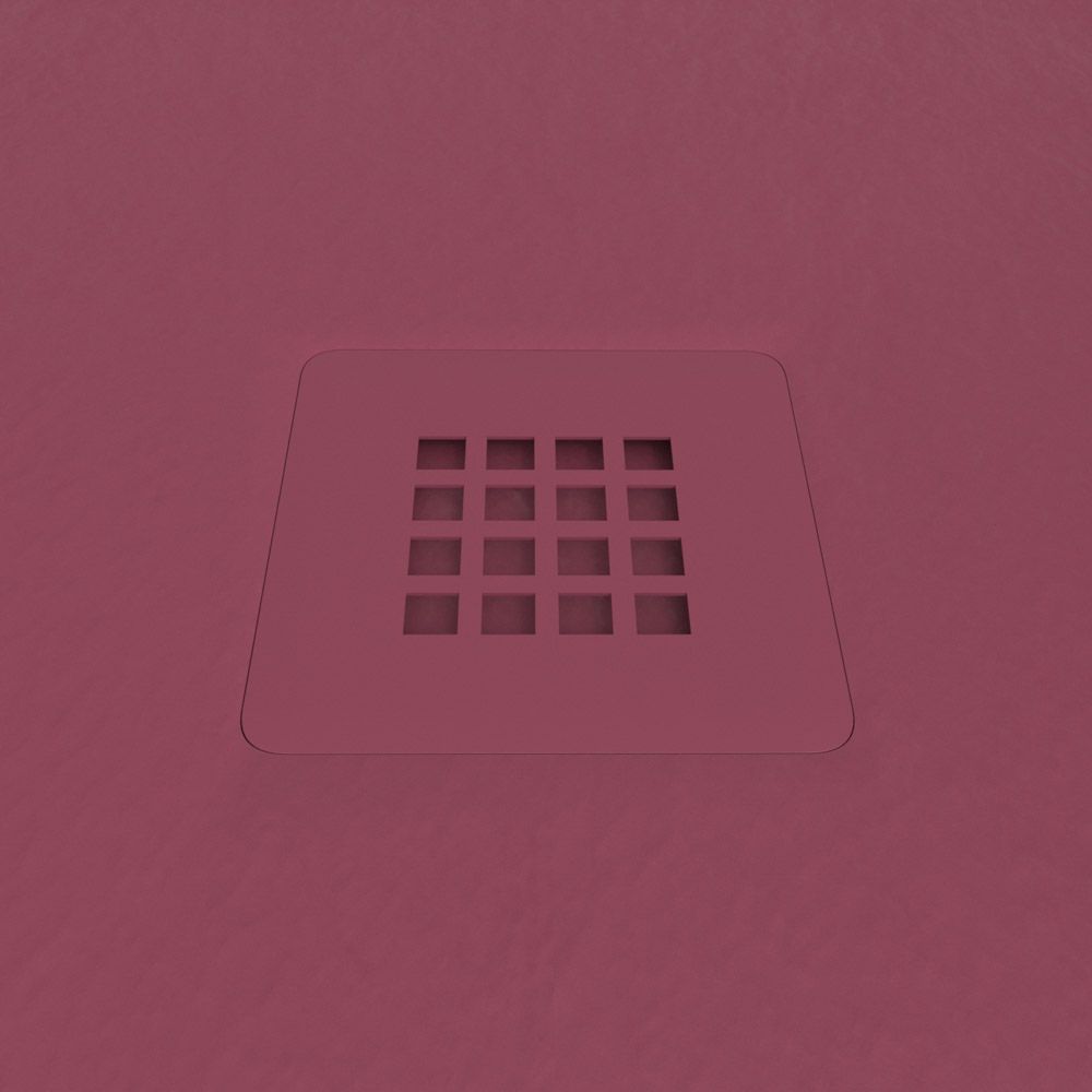 Plato ducha resina CLOE Morado Perla RAL 4002 con textura pizarra antibacteriano y antideslizante. Rejilla termolacada - Imagen 3