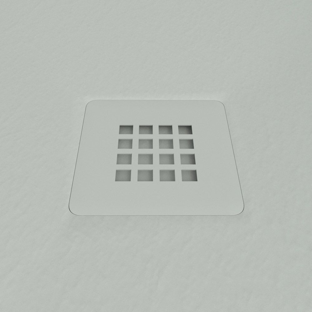 Plato ducha resina CLOE Gris Ágata RAL 7038 con textura pizarra antibacteriano y antideslizante. Rejilla termolacada - Imagen 3