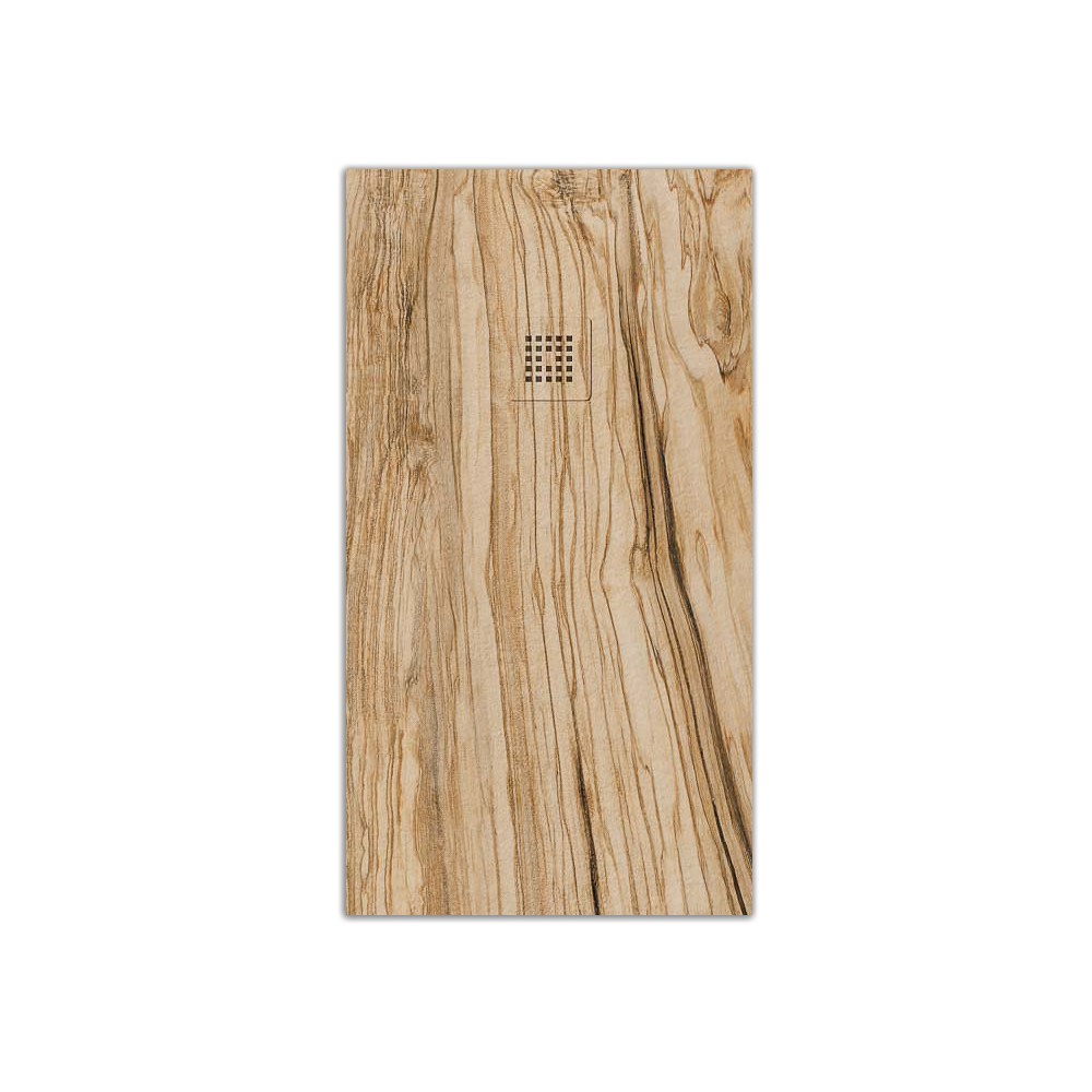 Plato de ducha resina textura pizarra acabado efecto Madera Olivo - antideslizante STONE 3D moderno