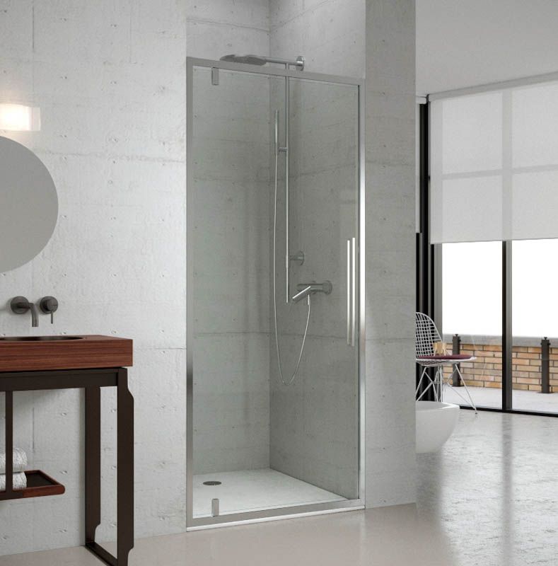 Mampara de ducha frontal 1 puerta abatible con tratamiento anti-cal. VISION AVANT - Imagen 2