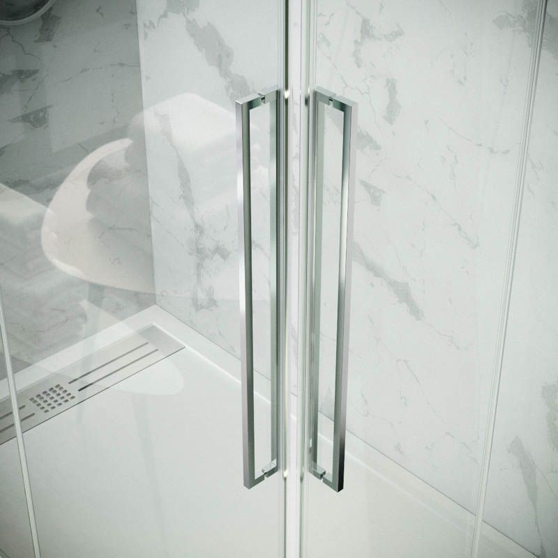 Mampara de ducha frontal 1 fijo- 1 puerta abatible con tratamiento anti-cal. VISION AVANT - Imagen 2