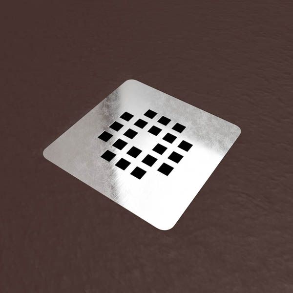 Plato ducha resina ONE Marrón RAL 8014 y otros colores exclusivos con textura pizarra antibacteriano y antideslizante. Rejilla inox - Imagen 3