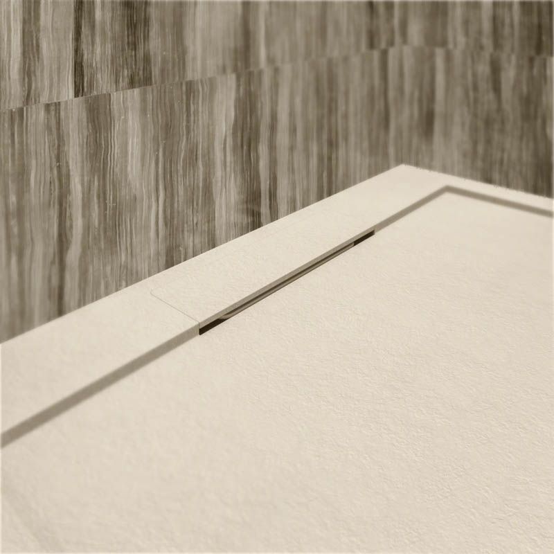 Plato ducha resina enmarcado SYSTEM Crema - colores a elegir - textura pizarra - antibacteriano y antideslizante - Imagen 3