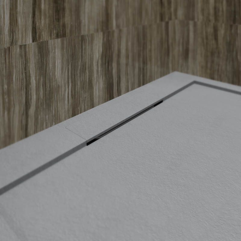 Plato ducha resina enmarcado SYSTEM Gris Cemento - colores a elegir - textura pizarra - antibacteriano y antideslizante - Imagen 3