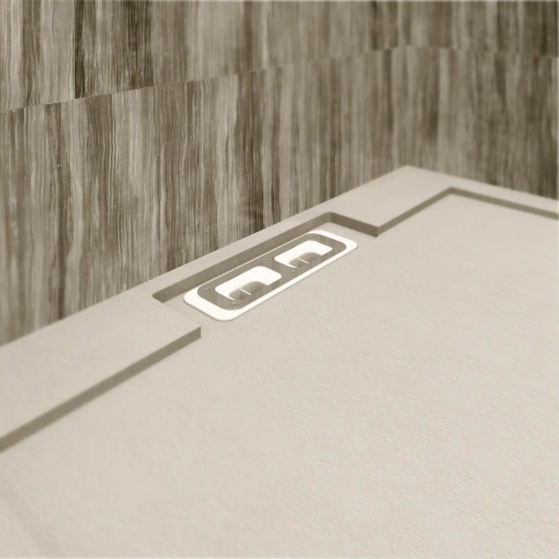 Plato ducha resina enmarcado SYSTEM Crema - colores a elegir - textura pizarra - antibacteriano y antideslizante - Imagen 2