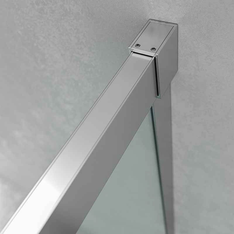 Mampara de ducha cuadrada BASIC apertura angular 2 fijos-2 puertas correderas. Sin perfil inferior. Con tratamiento anti-cal.Acabado CROMO BRILLO. - Imagen 5