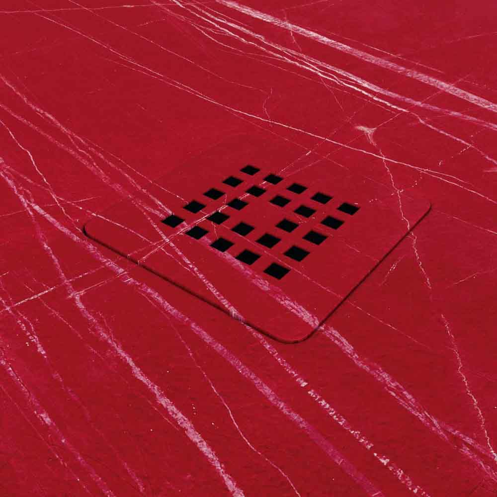 Plato de ducha resina textura pizarra. Efecto en mármol Sahara rojo - antideslizante STONE 3D moderno - Imagen 3