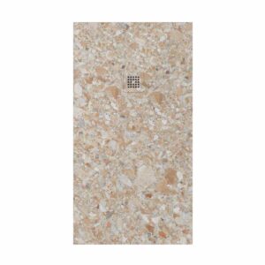 Plato de ducha resina textura pizarra. Efecto en mármol Ebony - antideslizante STONE 3D moderno