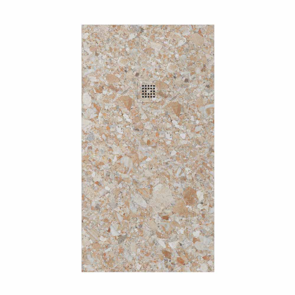 Plato de ducha resina textura pizarra. Efecto en mármol Ebony - antideslizante STONE 3D moderno