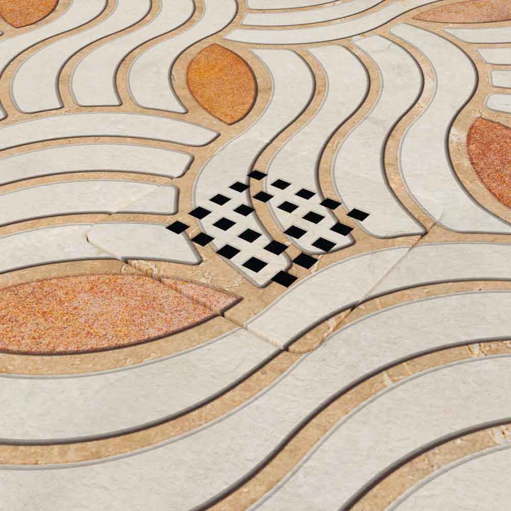 Plato de ducha resina Art-Deco textura pizarra Flamand. Antideslizante STONE 3D moderno - Imagen 3