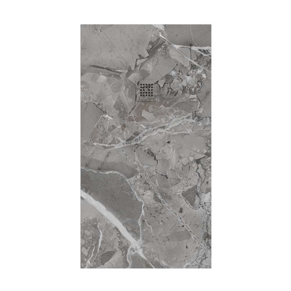 Plato de ducha resina textura pizarra. Efecto en mármol Milos - antideslizante STONE 3D moderno