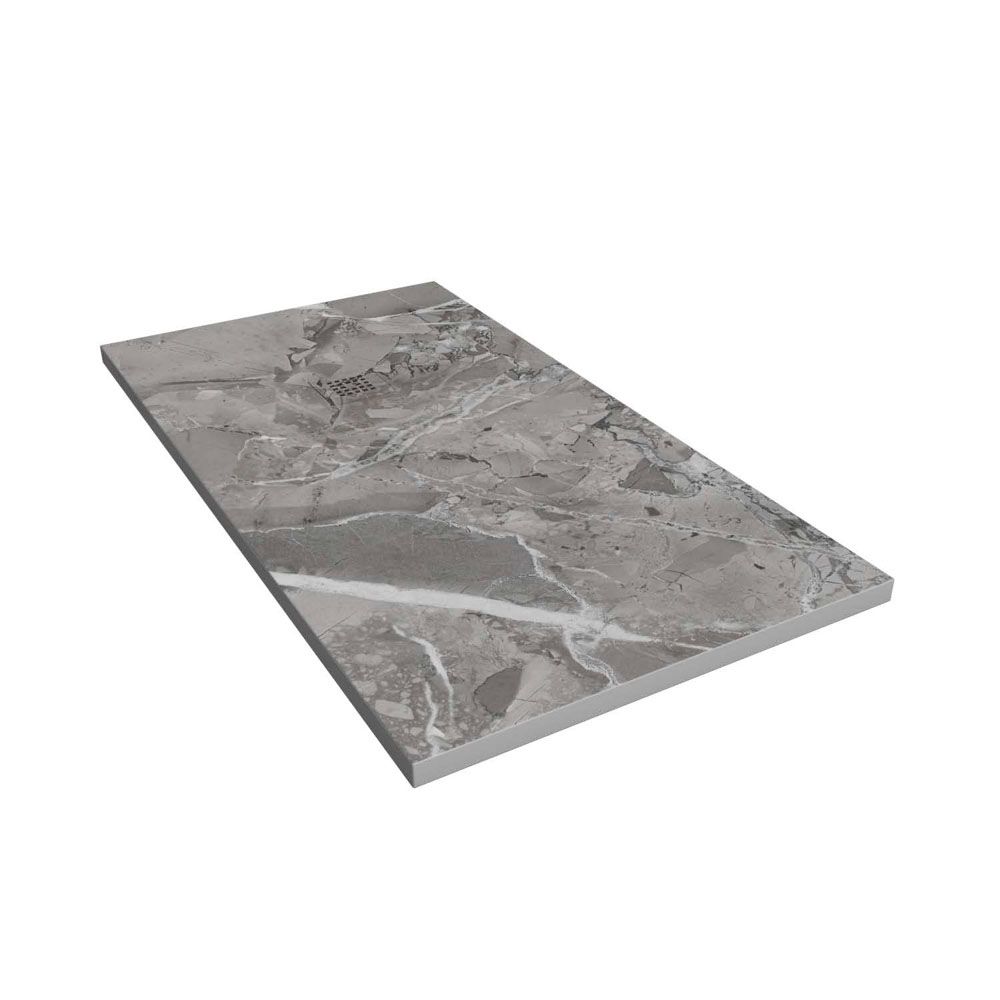 Plato de ducha resina textura pizarra. Efecto en mármol Milos - antideslizante STONE 3D moderno - Imagen 2