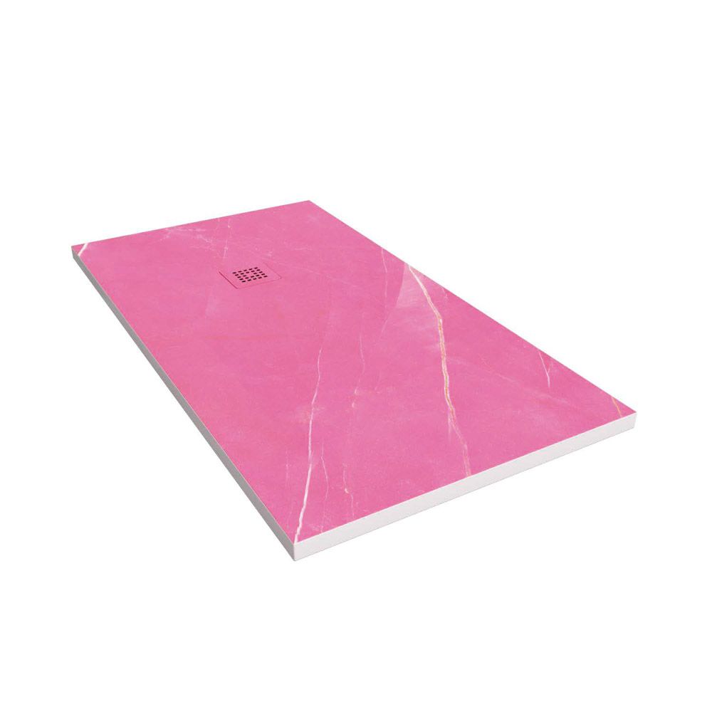 Plato de ducha resina textura pizarra. Efecto en mármol Sahara rosa - antideslizante STONE 3D moderno - Imagen 2