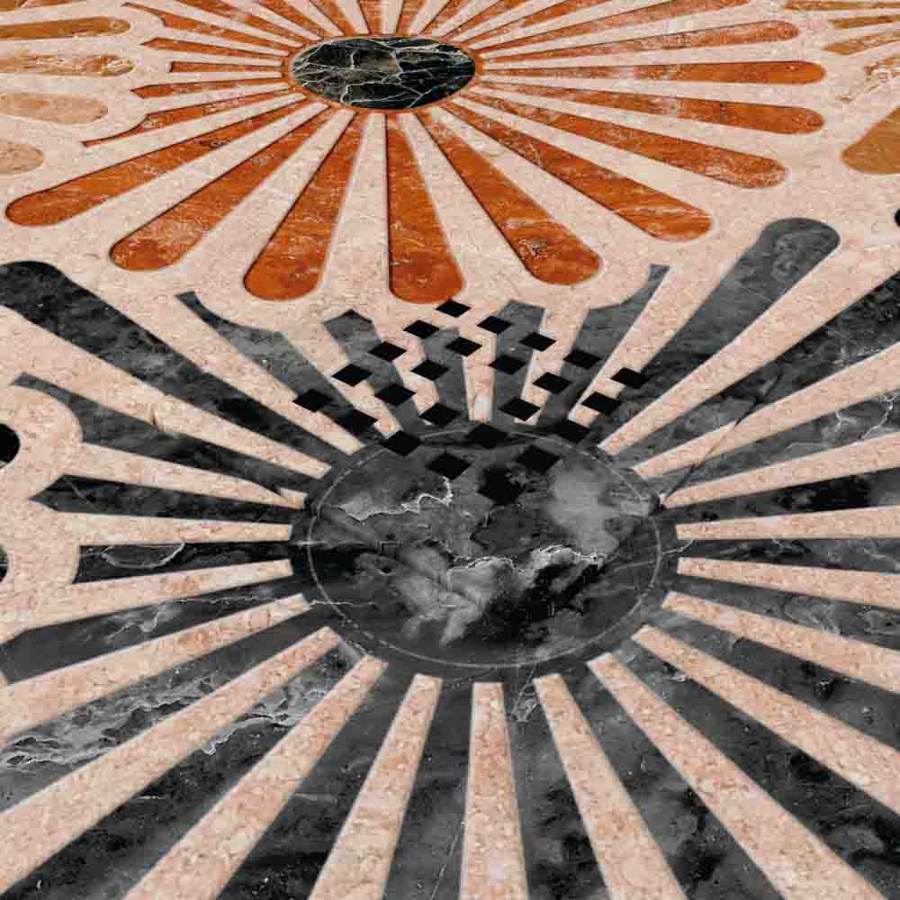 Plato de ducha resina Art-Deco textura pizarra Hive. Antideslizante STONE 3D moderno - Imagen 3