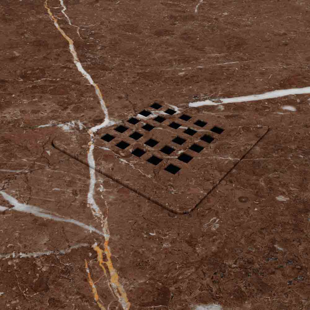 Plato de ducha resina textura pizarra. Efecto en mármol Sahara marrón - antideslizante STONE 3D moderno - Imagen 3