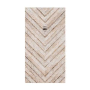 Plato de ducha resina Art-Deco textura pizarra Hall. Antideslizante STONE 3D moderno