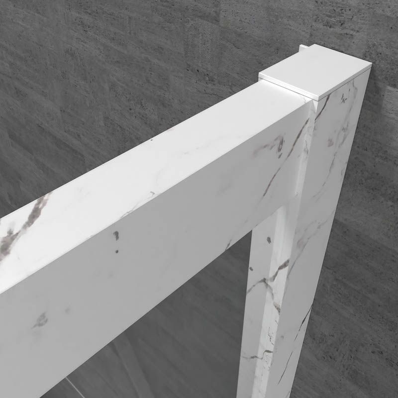 Mampara de ducha frontal FLARE 1 fijo -1 puerta corredera. Acabado efecto mármol. Acabado CALACATTA - Imagen 4