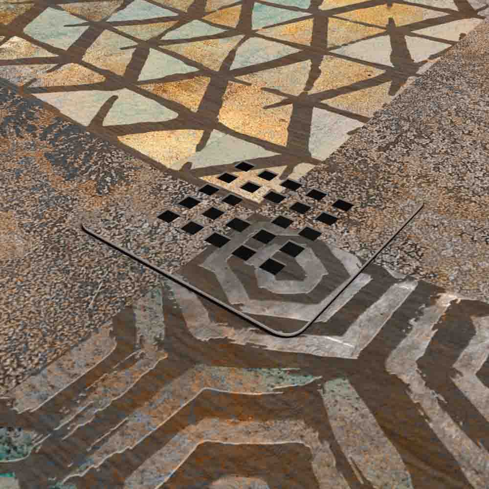 Plato de ducha resina Art-Deco textura pizarra Timiris. Antideslizante STONE 3D moderno - Imagen 3