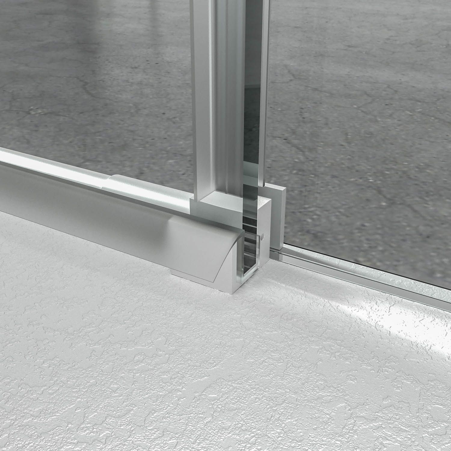 Mampara de ducha frontal LIFE 1 fijo + 1 puerta corredera vidrio 8 mm con cierre amortiguado. Acabado BLANCO MATE - Imagen 9