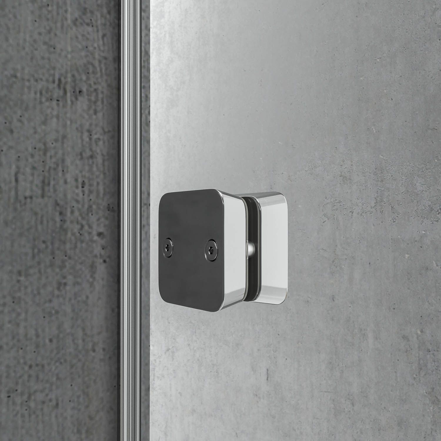 Mampara de ducha frontal LIFE 1 fijo + 1 puerta corredera vidrio 8 mm con cierre amortiguado. Acabado CROMO BRILLO - Imagen 6