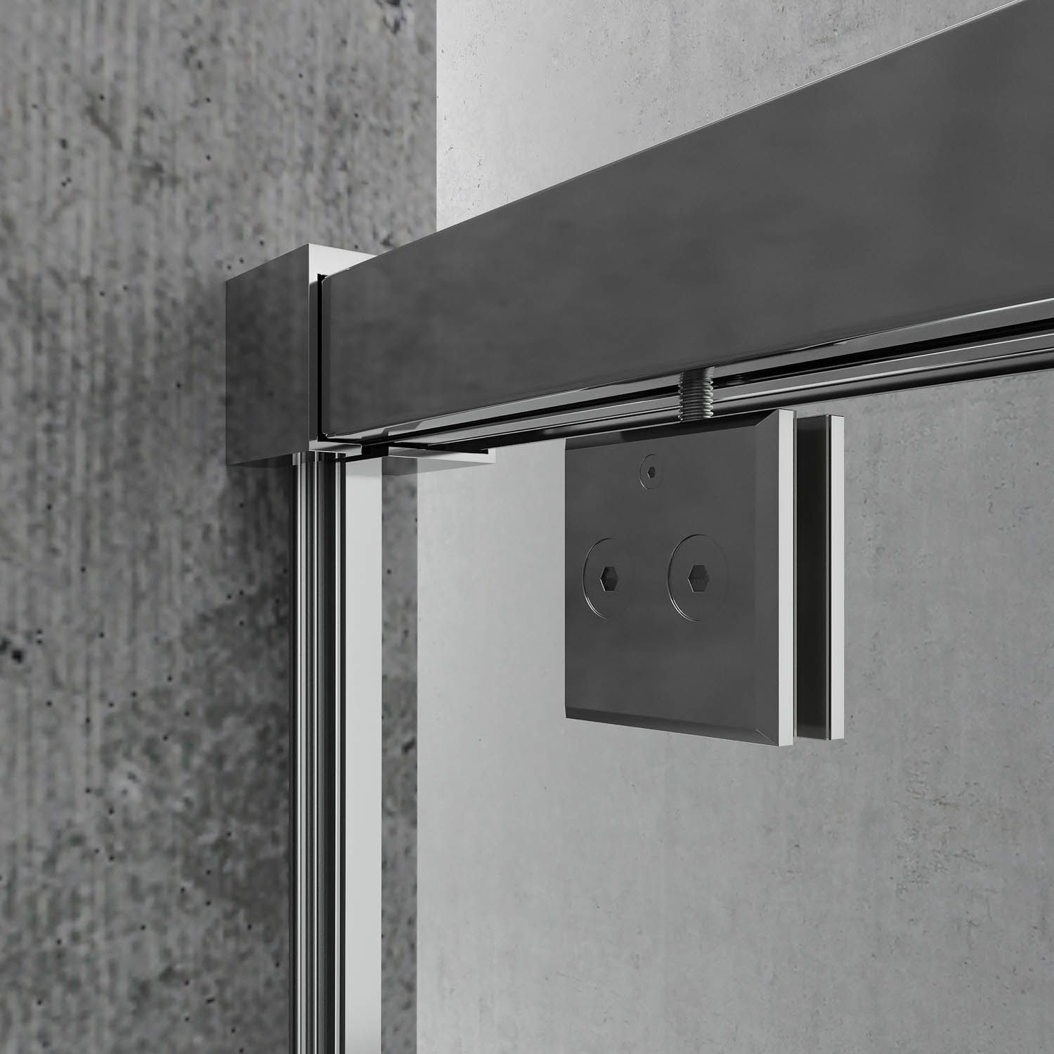 Mampara de ducha frontal LIFE 1 fijo + 1 puerta corredera vidrio 8 mm con cierre amortiguado. Acabado CROMO BRILLO - Imagen 7