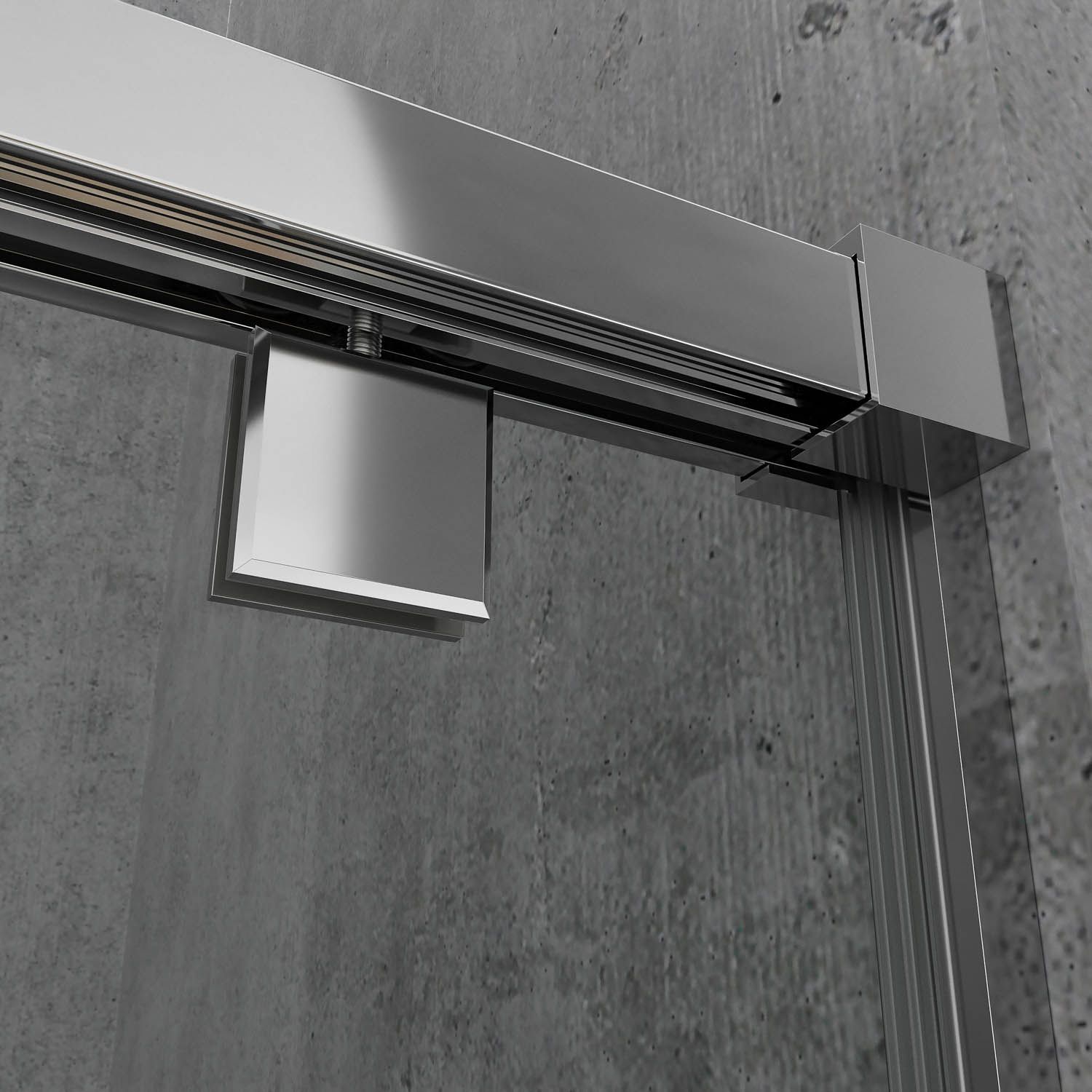 Mampara de ducha frontal LIFE 1 fijo + 1 puerta corredera vidrio 8 mm con cierre amortiguado. Acabado CROMO BRILLO - Imagen 10