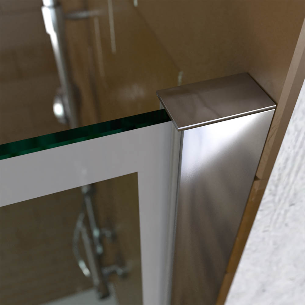 Mampara de ducha ZEN fija decorado industrial- vidrio 8MM - Tratamiento anti-cal incluido - Incluye brazo de seguridad. TALOS - Imagen 6