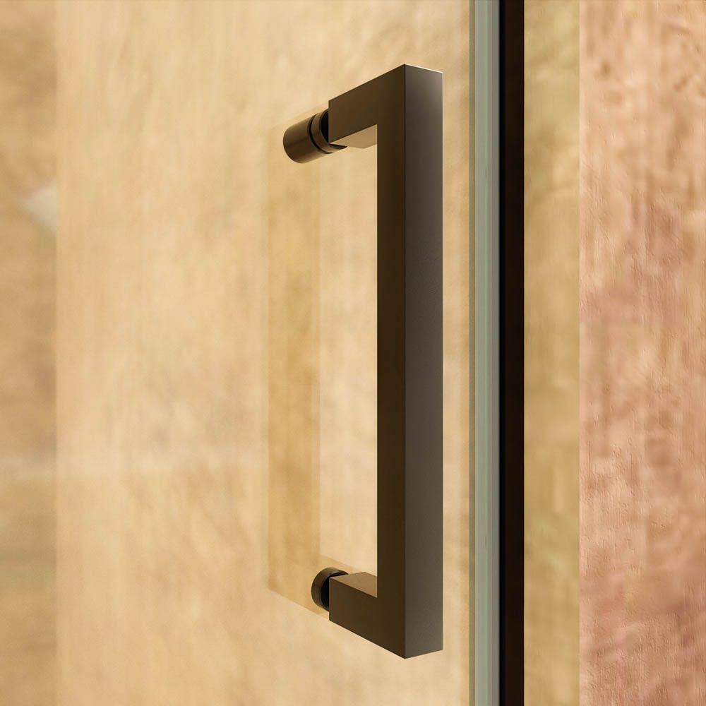 Mampara de ducha AXER frontal 1 fijo - 1 puerta corredera vidrio 6 mm. ACERO INOXIDABLE Negro mate - Imagen 8