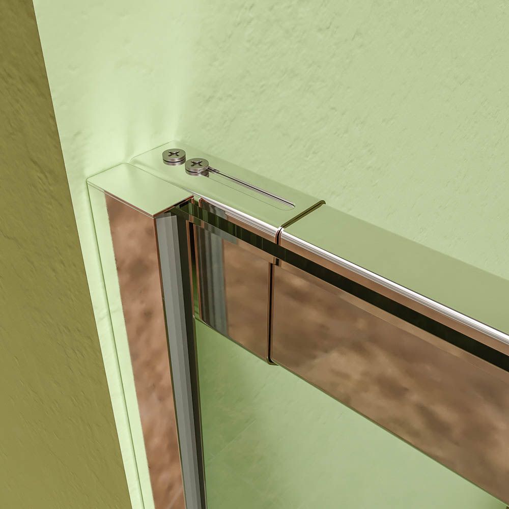 Mampara de ducha AXER frontal 1 fijo - 1 puerta corredera vidrio 6 mm. ACERO INOXIDABLE - Imagen 5