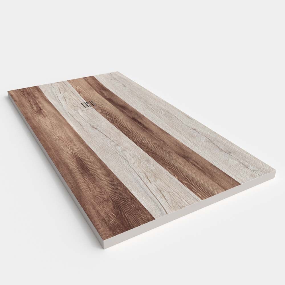 Plato de ducha resina textura pizarra acabado efecto Madera Buul - antideslizante STONE 3D moderno - Imagen 2