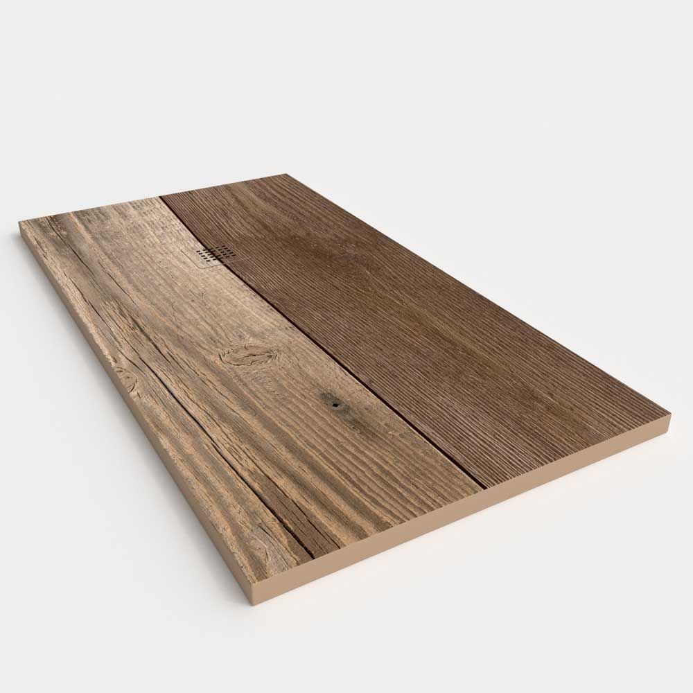 Plato de ducha resina textura pizarra acabado efecto Madera Carpino - antideslizante STONE 3D moderno - Imagen 2