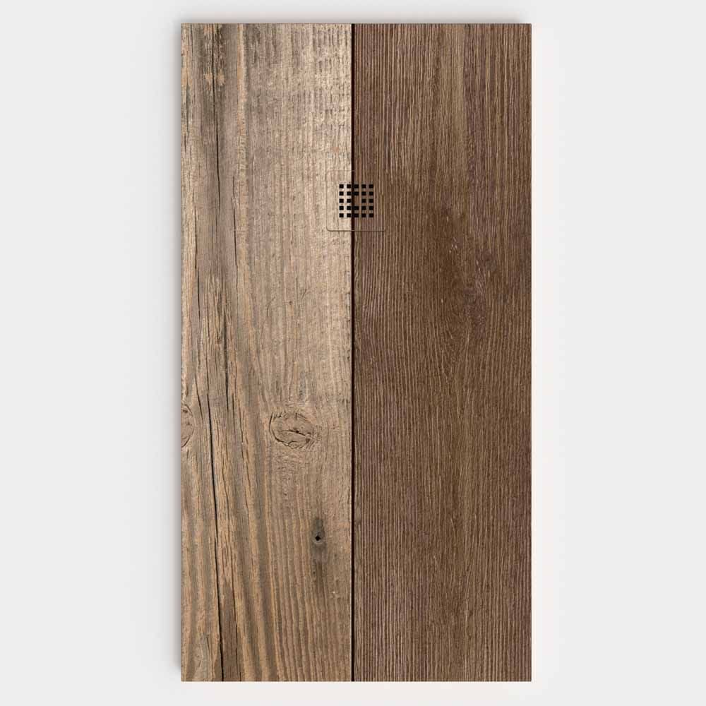 Plato de ducha resina textura pizarra acabado efecto Madera Carpino - antideslizante STONE 3D moderno