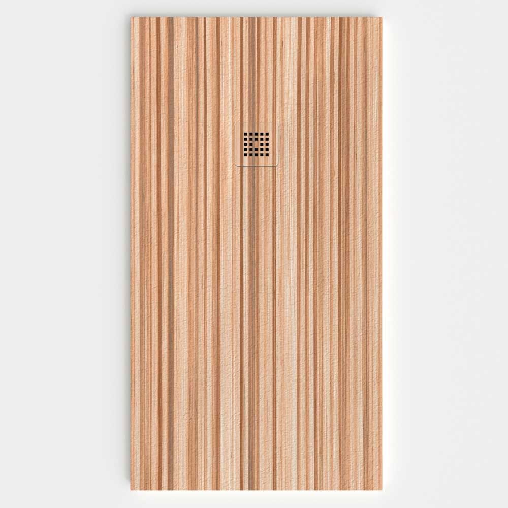 Plato de ducha resina textura pizarra acabado efecto Madera Corboo - antideslizante STONE 3D moderno