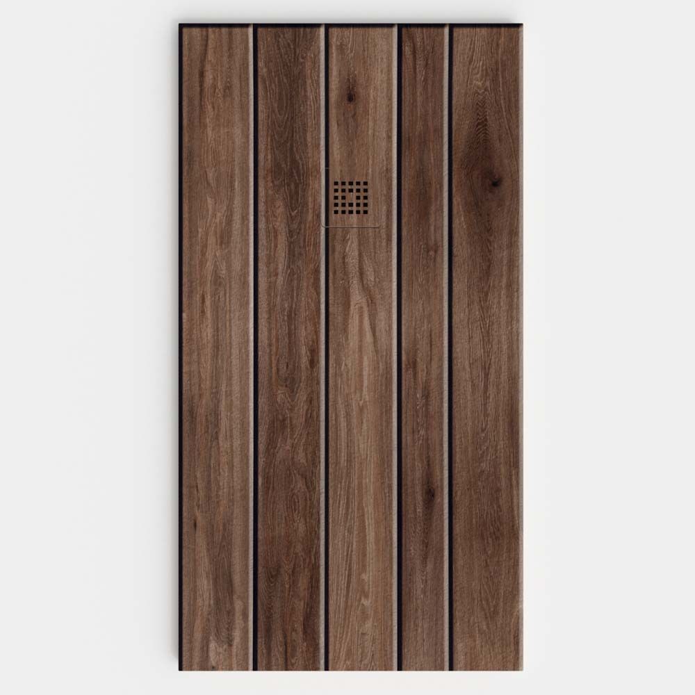 Plato de ducha resina textura pizarra acabado efecto Madera Corda - antideslizante STONE 3D moderno