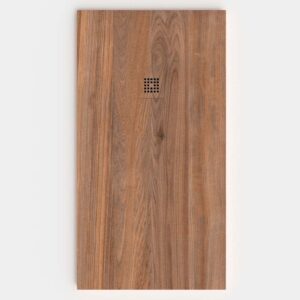 Plato de ducha resina textura pizarra acabado efecto Madera Ebony - antideslizante STONE 3D moderno