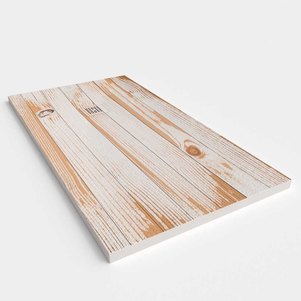 Plato de ducha resina textura pizarra acabado efecto Madera Ferro - antideslizante STONE 3D moderno - Imagen 3