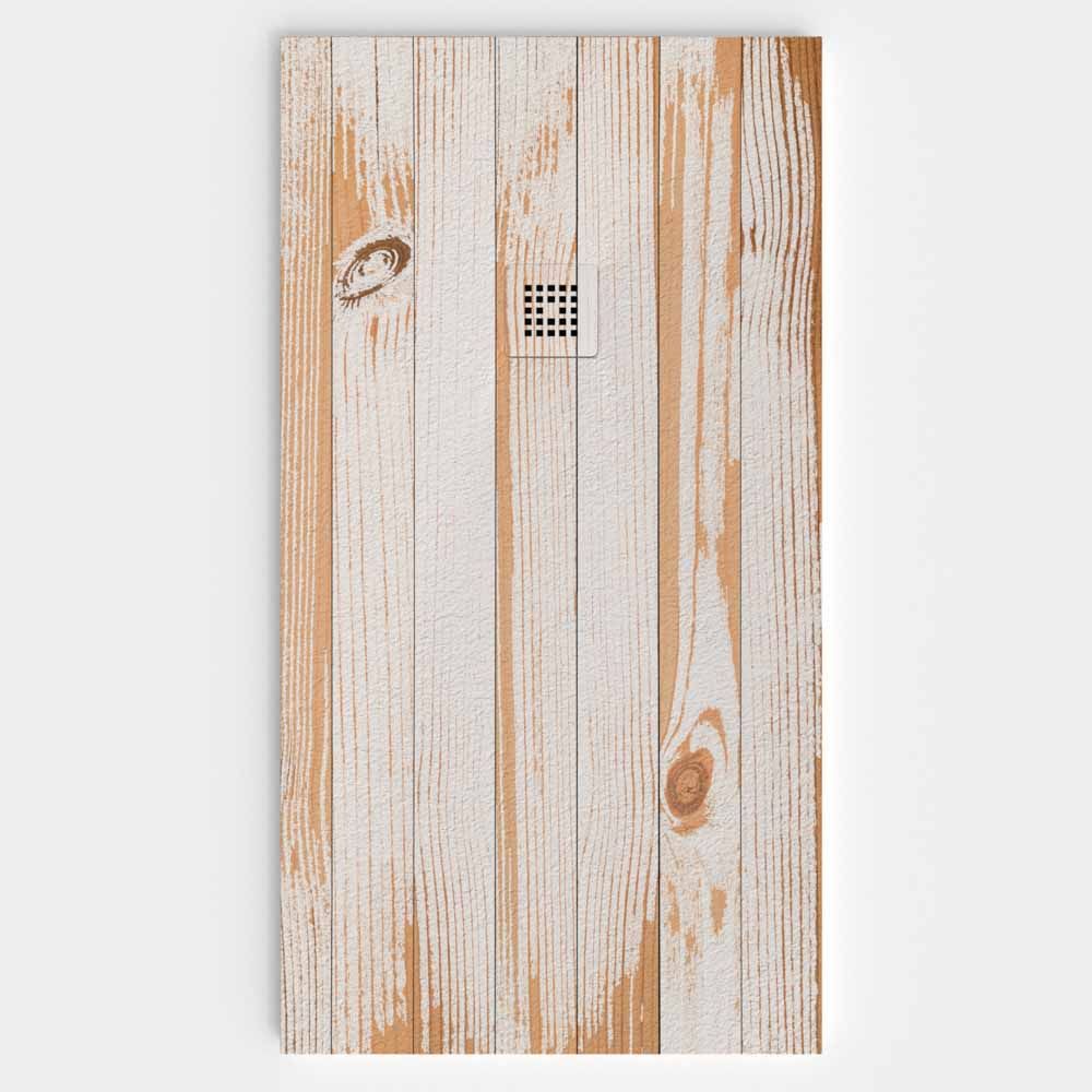 Plato de ducha resina textura pizarra acabado efecto Madera Ferro - antideslizante STONE 3D moderno