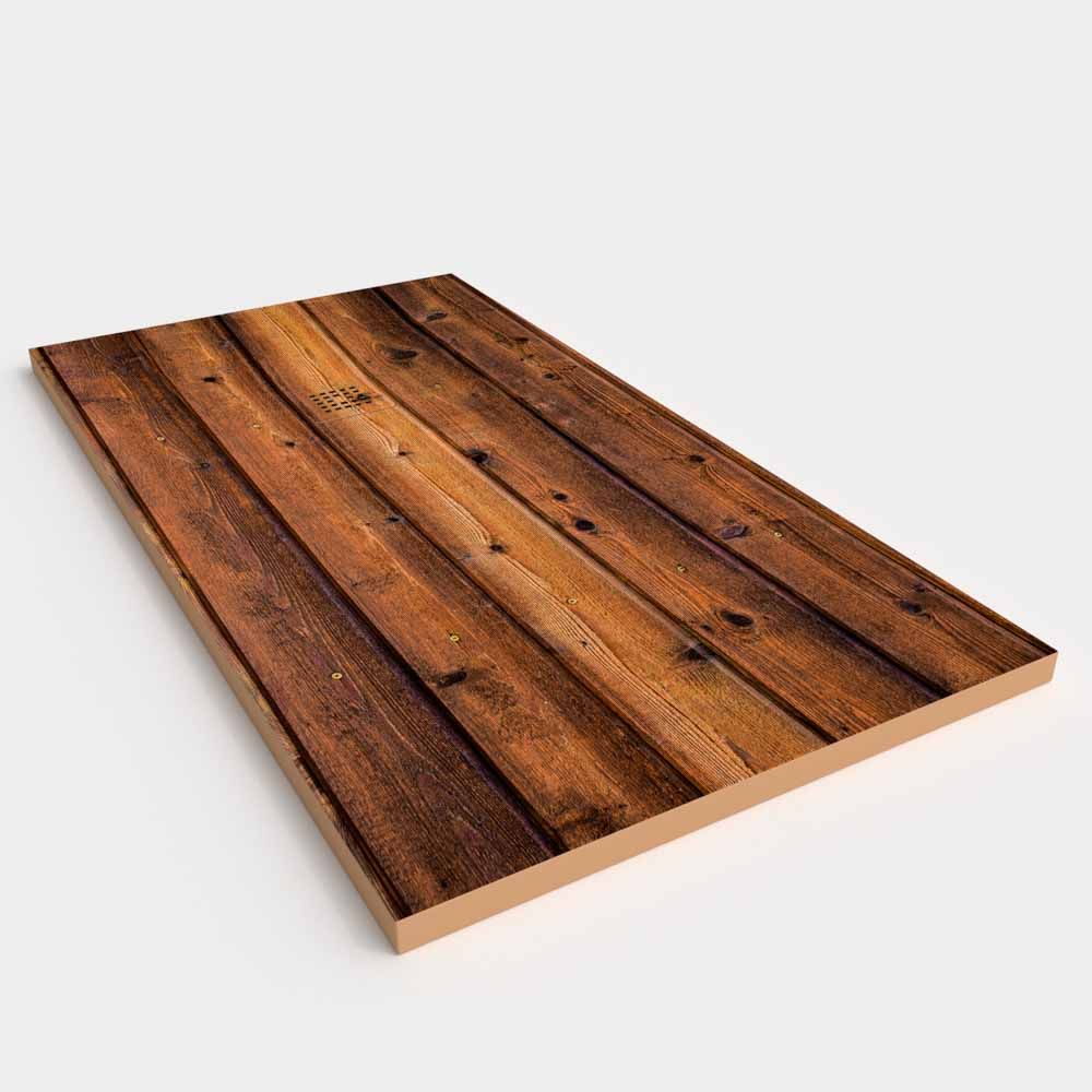 Plato de ducha resina textura pizarra acabado efecto Madera Gabon - antideslizante STONE 3D moderno - Imagen 3