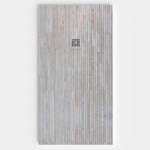 Plato de ducha resina textura pizarra acabado efecto Madera Larch - antideslizante STONE 3D moderno