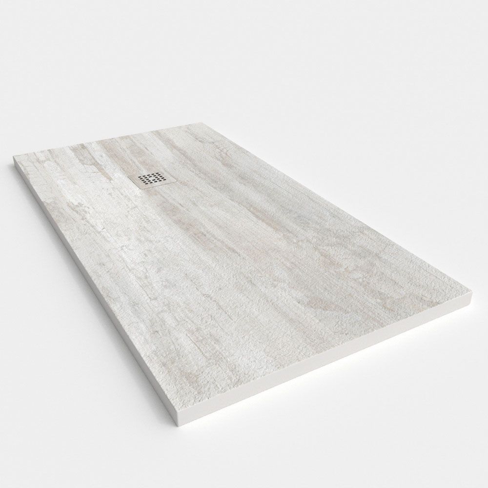 Plato de ducha resina textura pizarra acabado efecto Madera Tano - antideslizante STONE 3D moderno - Imagen 3