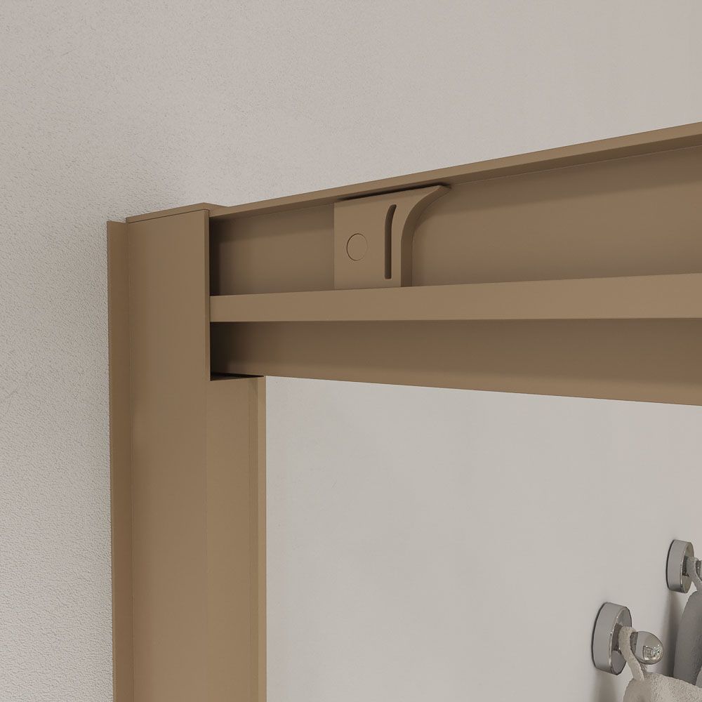 Mampara de ducha rectangular LINEA apertura angular 2 fijos-2 puertas correderas. Sin perfil inferior. Acabado MOKA - Imagen 4