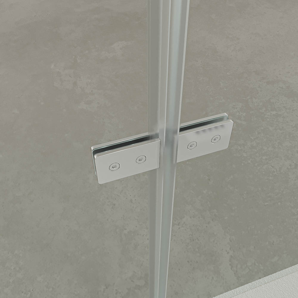 Mampara de ducha rectangular SILEX 2 fijos - 1 puerta abatible a medida CROMO BRILLO - Imagen 3