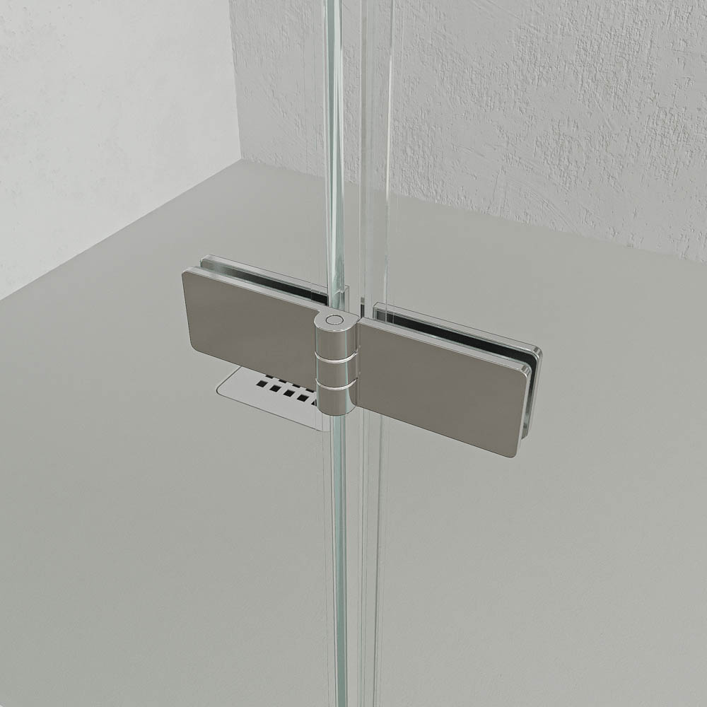 Mampara de ducha rectangular SILEX 2 fijos - 1 puerta abatible a medida CROMO BRILLO - Imagen 4