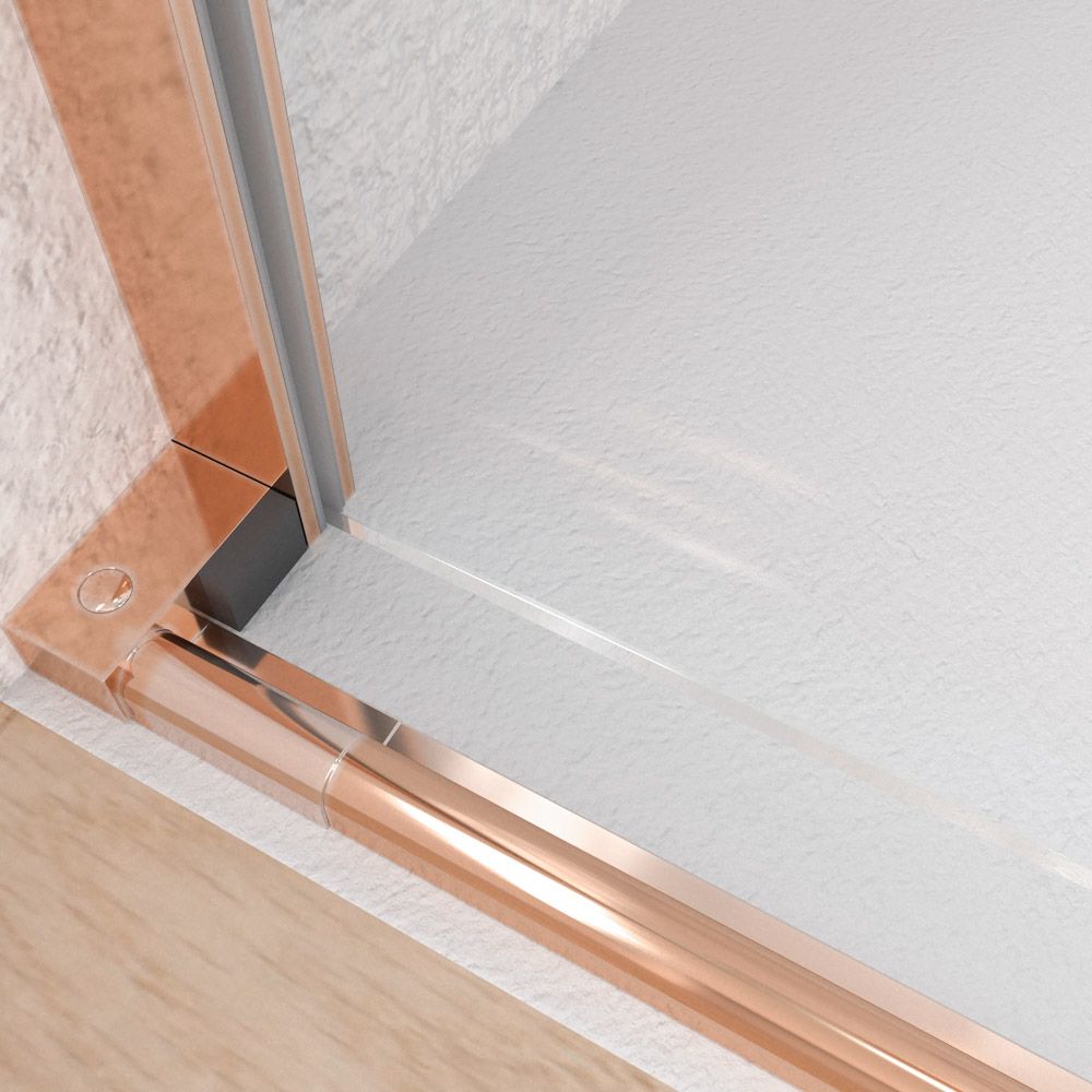 Mampara de ducha VERONA frontal 1 fijo- 1 puerta corredera sin perfil superior. Acabado COBRE MATE - Imagen 9