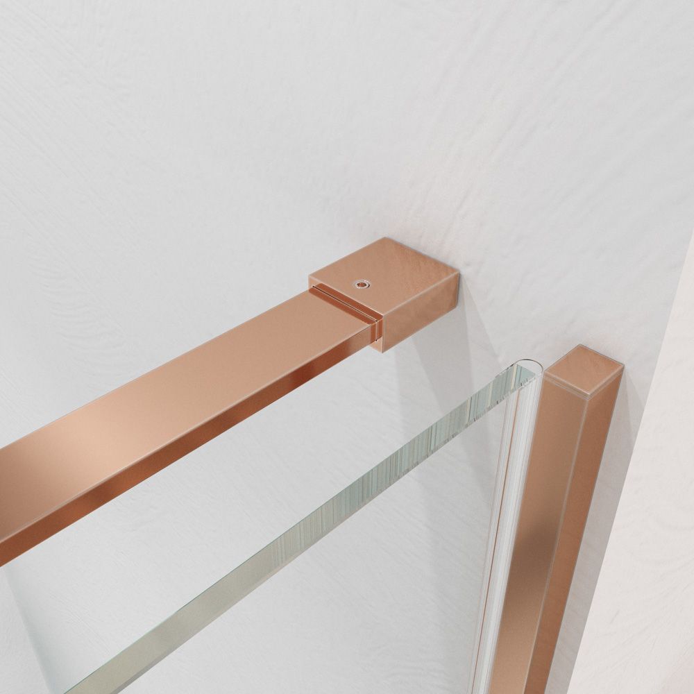 Mampara de ducha VERONA frontal 1 fijo- 1 puerta corredera sin perfil superior. Acabado COBRE MATE - Imagen 5