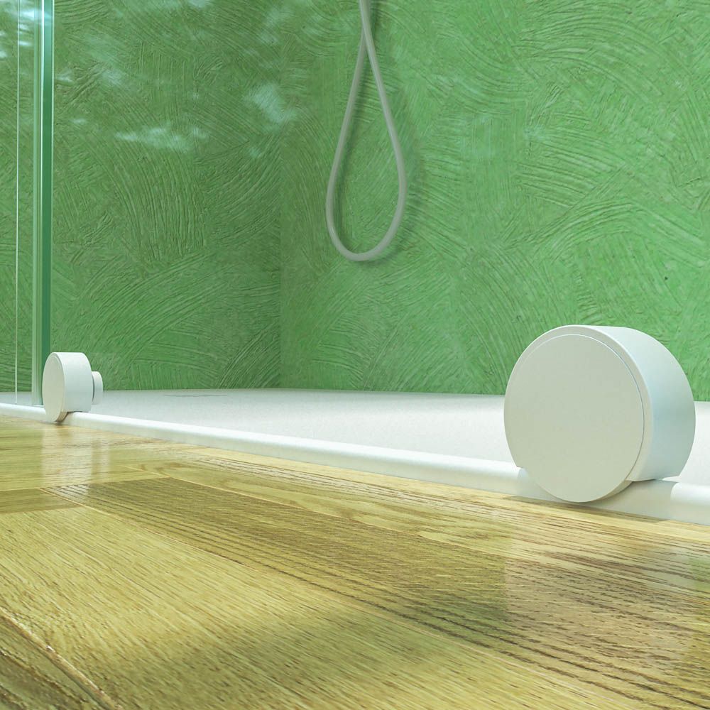 Mampara de ducha VERONA frontal 1 fijo- 1 puerta corredera sin perfil superior . Acabado BLANCO MATE - Imagen 8