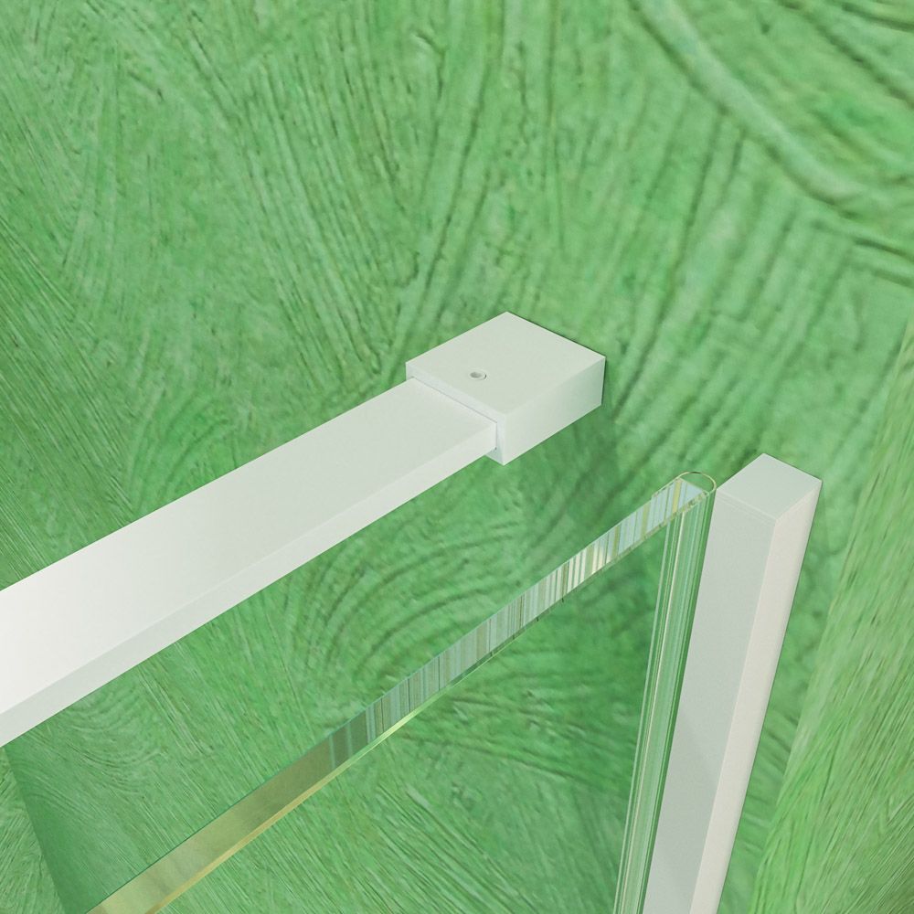 Mampara de ducha VERONA frontal 1 fijo- 1 puerta corredera sin perfil superior . Acabado BLANCO MATE - Imagen 5