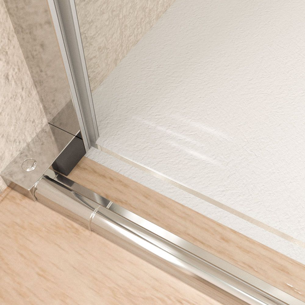 Mampara de ducha VERONA frontal 1 fijo- 1 puerta corredera sin perfil superior .Acabado CROMO BRILLO - Imagen 8