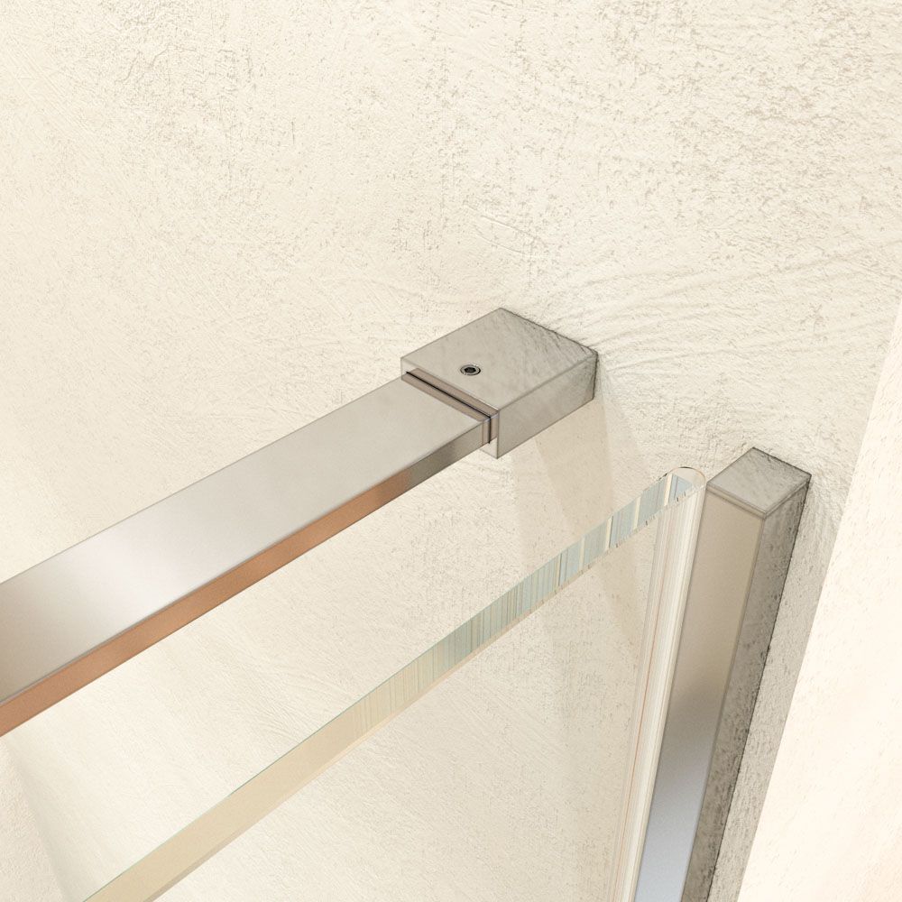 Mampara de ducha VERONA frontal 1 fijo- 1 puerta corredera sin perfil superior .Acabado CROMO BRILLO - Imagen 5