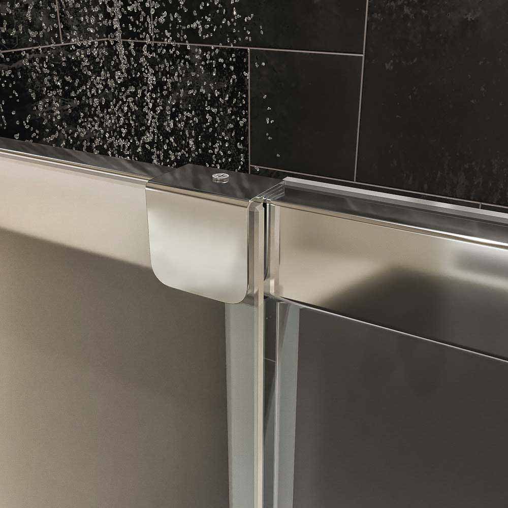 Mampara de ducha AXER frontal 1 fijo - 1 puerta corredera vidrio mate 6 mm. ACERO INOXIDABLE - Imagen 3
